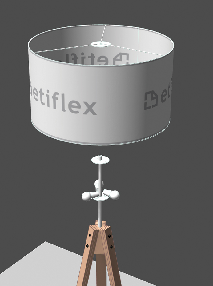Návrh lampy výstavného stánku Etiflex | výstavníctvo | interiérový dizajn | dizajn produktov | dizajn výrobkov